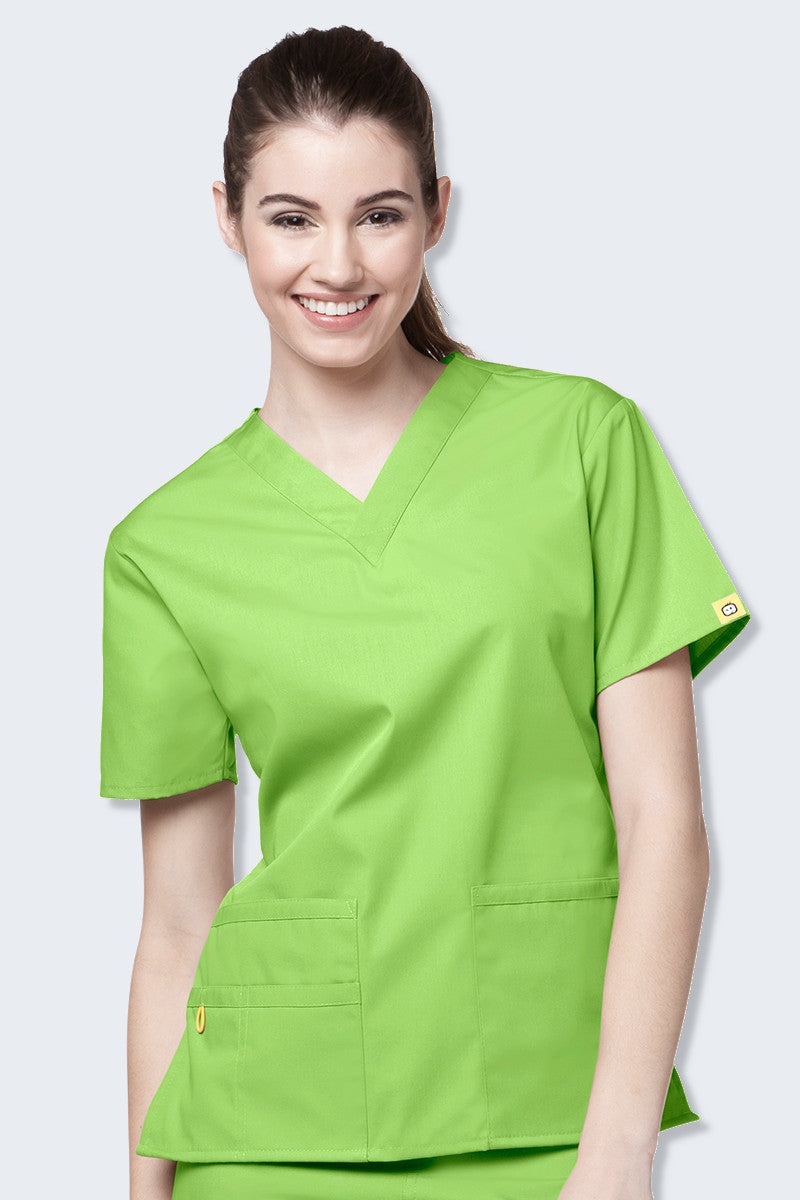 Green Apple 6016 WonderWink Pocket V-neck Women's Scrubs Top - Shop - ScrubStoreNZ